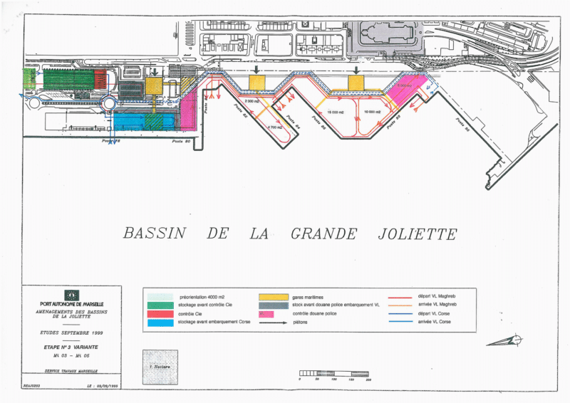 Plan légendé de l'aménagement du port autonome de Marseille